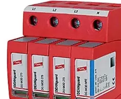 DESITEK 2 tipo SPD, skirtas maks. 275 V AC, 230/400 V AC TT tinkle ("3+1" jungtis), su nuotoliniu indikatoriumi
