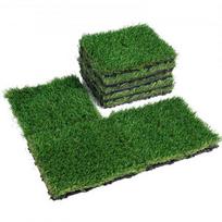 Dirbtinės žolės plytelės, 30,5x30,5 cm, žalia, sintetinė danga