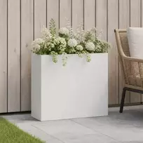 Sodo vazonas Balta 50 x 20 x 40 cm Šaltai valcuotas plienas