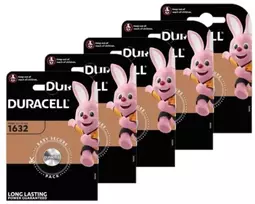 Elementai Duracell CR1632, 3V, 5vnt.