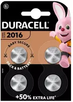 Elementai Duracell CR2016, 3V, 4vnt.