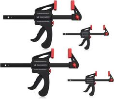 Navaris profesionaliu fiksavimo spaustuvu rinkinys, 4 vnt., 100–150 mm, 20–60 kg
