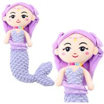 Pliušinė undinėlė su karoliukais, violetinė 32cm - Leantoys