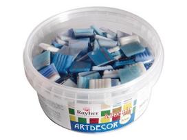Mozaikos akmenys Rayher ArtDecor Deluxe 2x2cm ~160vnt./500g mėlyni tonai