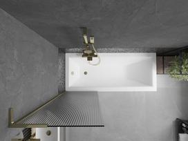 Mexen Next L vonios kambario dušo uždanga 1-durų 60 x 150 cm, dryžuota, auksinė - 895-060-000-03-09-50