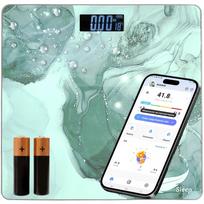 Vonios svarstyklės SMART, 180 kg, kūno riebalų ir raumenų analizė, su programėle