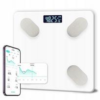 Vonios svarstyklės Bluetooth, išmaniosios, 180 kg, baltos