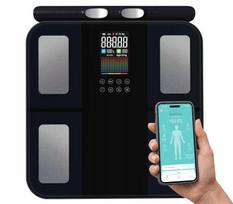 Voninė kūno analizės svarstyklės, 8 elektrodai, BIA, kūno sudėties matavimas, programėlė, BT, 180 kg