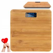 Elektroninės bambukinės vonios svarstyklės, 180 kg, neslystančios, su ekranu
