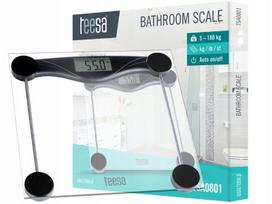 Vonios svarstyklės Teesa, LCD ekranas, stiklinės, tikslumas 0,1 kg, maks. 180 kg