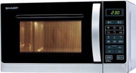 Mikrobangų krosnelė su griliu Sharp, 20 l, 800 W, sidabrinė