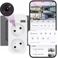 Mini slapta WiFi kamera, paslėpta Android rozetėje, su nuotoliniu judesio stebėjimu