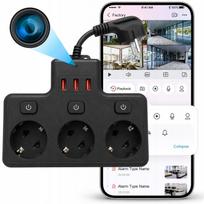 Mini WiFi slaptos stebėjimo kamera Android rozetės šakotuve, tiesioginis vaizdas