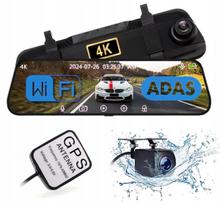 Automobilinė UHD 4K vaizdo registratorius su GPS, FullHD galinio vaizdo kamera, WiFi ir ADAS