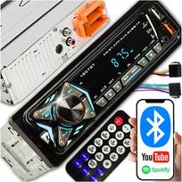Automobilio radijas 1-DIN su USB, AUX, SD, Bluetooth, mikrofonu ir nuotolinio valdymo pultu