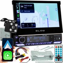 Automobilio radijas 1-DIN su 7" ištraukiamu jutikliniu ekranu, CarPlay ir Android Auto