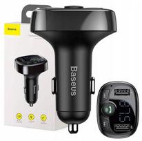 FM siųstuvas Baseus S-09A su Bluetooth, 2xUSB, microSD, LCD ekranu, įkrovikliu ir mikrofonu
