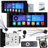 Automobilio radijas 1 DIN su USB, Android Auto, CarPlay, Mirror Link ir galinio vaizdo kamera