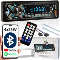 Automobilio radijas su „Bluetooth“, USB, AUX, SD, mikrofonu, nuotolinio valdymo pultu ir baterija