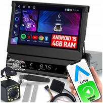 Automagnetola 1 DIN su 7" ištraukiamu ekranu, CarPlay, Android, WiFi, RDS, 4GB RAM