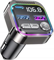 Automobilinis Bluetooth FM siųstuvas su MP3, 30W USB Type-C greitas įkroviklis