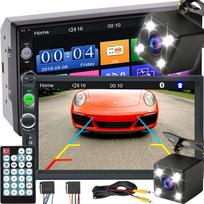 Automagnetola 2 DIN su 7" lietimui jautriu ekranu, Bluetooth, USB, AUX, SD ir galinio vaizdo kamera