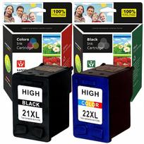 Rašalinės kasetės HP 21 XL + 22 XL, tinka 1410, 1415, D1560, F4180, F2180, F2280 spausdintuvams