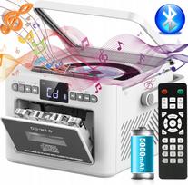 Bluetooth CD grotuvas su kasečių magnetofonu, FM radiju, MP3, AUX ir garsiakalbiais