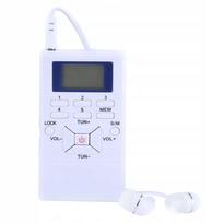 Nešiojama mini FM radija su LCD ekranu ir ausinėmis, 60–108 MHz