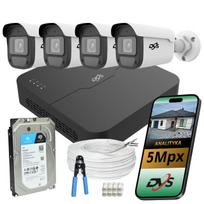 Vaizdo stebėjimo rinkinys 4 IP PoE 5Mpx kameros, 1TB, AI DVS, biurui ir įmonei