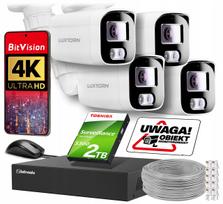 Vaizdo stebėjimo rinkinys 8 Mpx 4K IP POE, 4 kameros, 2TB, garso įrašymas, žmogaus atpažinimas