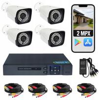 Namų stebėjimo kamerą rinkinys, 4 Full HD 1080P kamerų, su lenkišku meniu