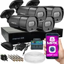 Vaizdo stebėjimo sistema PREMIUM, 4 išorinės 4K (8MP) juodos kameros