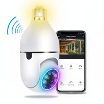 Apsaugos kamera lemputė E27, WiFi, 2K, su pasukimu, judesio ir naktiniu matymu
