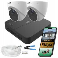 Stebėjimo rinkinys: 2 IP PoE kupolinės kameros 5 Mpx su mikrofonu namams ar butui