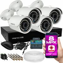 Vaizdo stebėjimo rinkinys, 4 išorinės 4K (8MP) baltos kameros