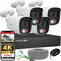 Namų stebėjimo 4K IP PoE kamerų rinkinys, 4 vnt., lauko, su mikrofonu, IR LED naktiniam matymui