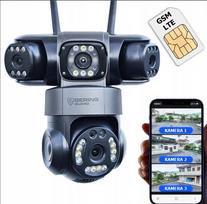 Apsaugos kamera BERING GUARD, 8MP, panoraminė, su 3 objektyvais, GSM SIM kortelės palaikymas