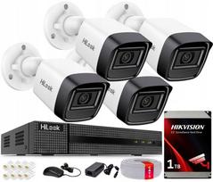 Vaizdo stebėjimo komplektas HiLook Hikvision, 4 x 4Mpx IP kameros, PoE, IR iki 20 m, 1TB kietasis diskas