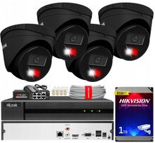 Vaizdo stebėjimo rinkinys HIKVISION, 6MP, POE, 4 lauko kameros, juodos