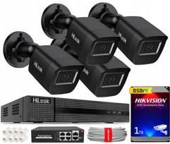 Namų stebėjimo sistema su 4 IP kameromis IPC-B141H-C, 4MP, PoE, juoda