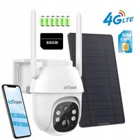 Lauko saulės kamera su GSM (3G/4G LTE), 2K (3MP), 32GB kortele, besisukanti
