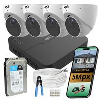 Vaizdo stebėjimo rinkinys DVS su 4 IP PoE kupolinėmis kameromis, 5 Mpx, 1 TB diskas