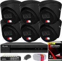 Stebėjimo kamerų rinkinys HILOOK BY HIKVISION, 6 x 6MP, POE, 2TB, juodas
