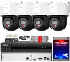 Lauko stebėjimo kamera HiLook Hikvision, 4 sukamos 4MPx kameros, PoE