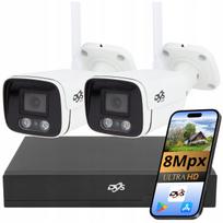 Vaizdo stebėjimo sistema su 2 WiFi kameromis 8MP, 4K įrašymo įrenginys, valdymas CamHiPro programėle