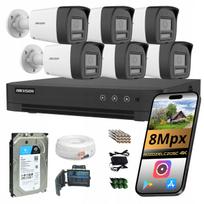 Vaizdo stebėjimo kamerų komplektas HIKVISION, 6 analoginės 8Mpx kameros, IR LED, 1TB