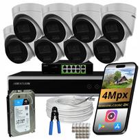 Vaizdo stebėjimo rinkinys Hikvision, 8 POE IP kameros, 4Mpx, dvigubas LED IR, 1TB diskas