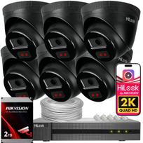 Vaizdo stebėjimo komplektas HILOOK by Hikvision, 6 IP kameros, 4 Mpx, POE, IP67