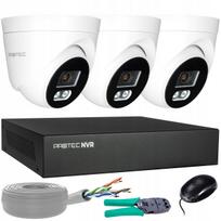 Vaizdo stebėjimo rinkinys su 3 IP kameromis 8MP 4K POE, žmogaus atpažinimas, be kietojo disko